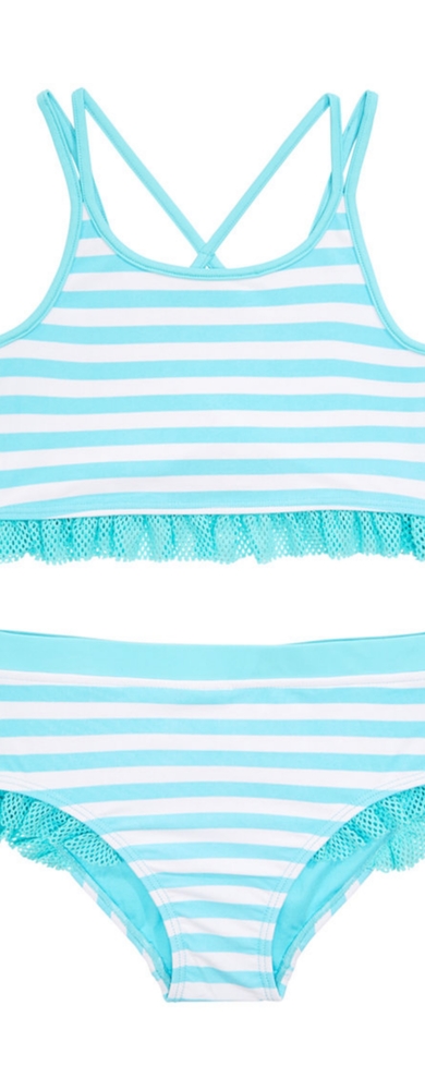 Girls 2 PC Striped tankini
